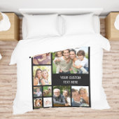 Aangepast fotocollage zwart fleece deken