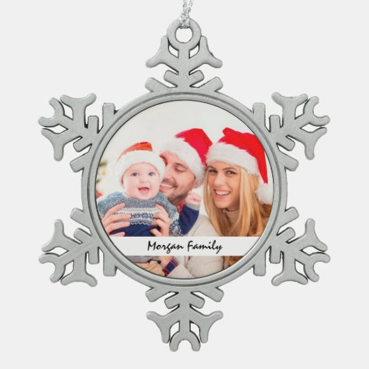 Aangepast fotodecor tin sneeuwvlok ornament (Voorkant)