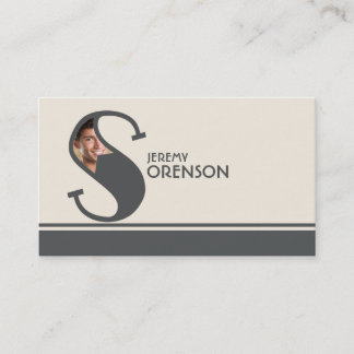 Aangepast fotofotopapier met Letter S-monogram Visitekaartje