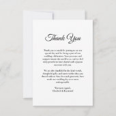 Aangepast fotohuwelijk bedankkaart (Achterkant)