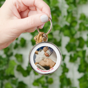 Aangepast fotojaar eerste Moederdag Baby nieuwe ma Sleutelhanger