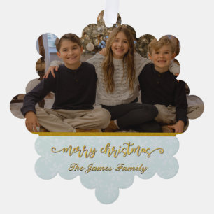 Aangepast fotolijst Kerstmis & Nieuwjaar Holi Ornament Kaart