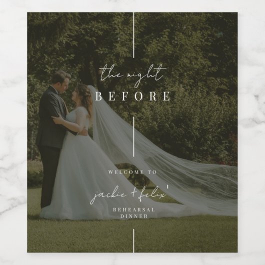 Aangepast fotomodern repetitief welkom wijn etiket (Enkel label)