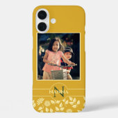 Aangepast fotomonogram, naam patroon Gold Case-Mate iPhone Case (Achterkant)