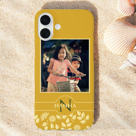 Aangepast fotomonogram, naam patroon Gold iPhone 16 Plus Hoesje