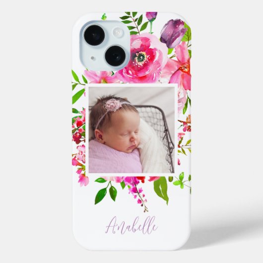 Aangepast fotoMonogram voor BrightStor blooms Case-Mate iPhone Case (Achterkant)