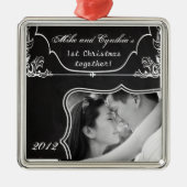 Aangepast fotoornament modern Chalkboard Metalen Ornament (Voorkant)