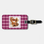 Aangepast fotopixel Pset_Magenta-Black Bagagelabel (Voorkant horizontaal)