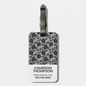 Aangepast fotozwart looppatroon bagagelabel (Achterkant verticaal)