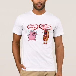 Aangepast "Frank ben jij dat?" Onderdek de Hot Dog T-shirt