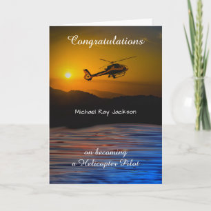 Aangepast front, gefeliciteerd helikopterpiloot kaart