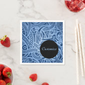 Aangepast Funky Blue Paisley Pattern Napkins Servet (Insitu)