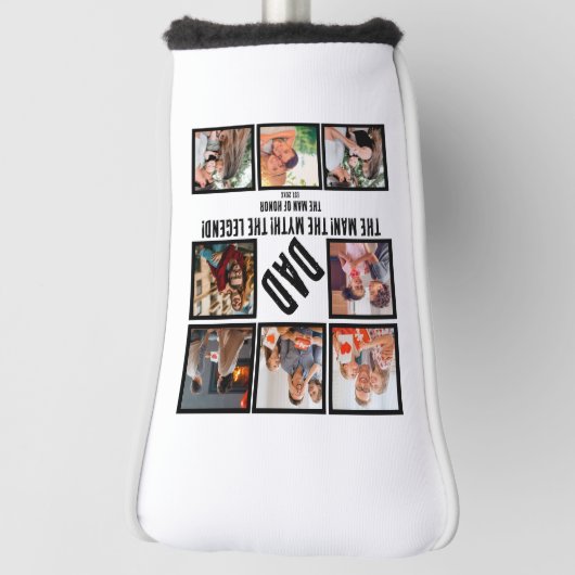 Aangepast Funny Fathers dag Papa gift 8 Foto Colla Golfheadcover (Draai 90)