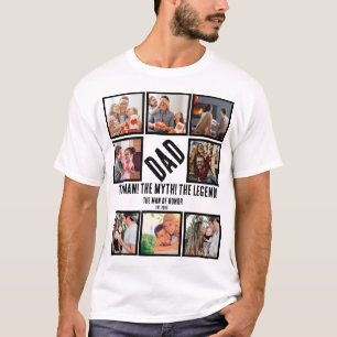 Aangepast Funny Fathers dag Papa gift 8 Foto Colla T-shirt