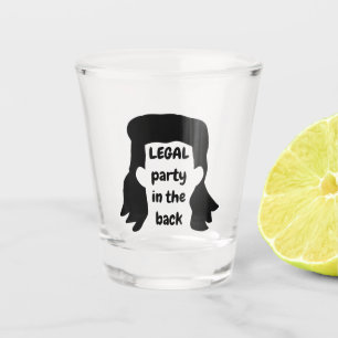 Aangepast Funny Mullet Illustratie Shot Glass Glas