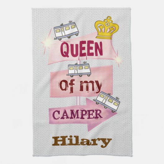 Aangepast Funny RVing Trailer Camp Kitchen Towels Theedoek (Verticaal)