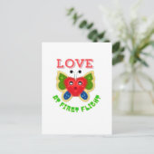 Aangepast Fuzzy Hart Vlinder Cadeau Briefkaart (Staand voorkant)