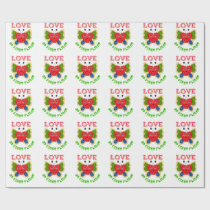 Aangepast Fuzzy Heart Vlinder Cadeau Cadeaupapier