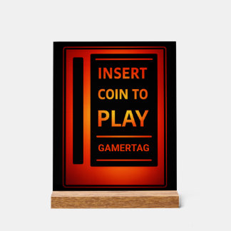 Aangepast Gamer Bureaublad Decoratie Bord | Munten