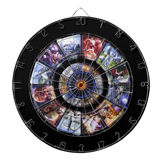 Aangepast gamma Zodiawiel Dartbord (Voorkant)