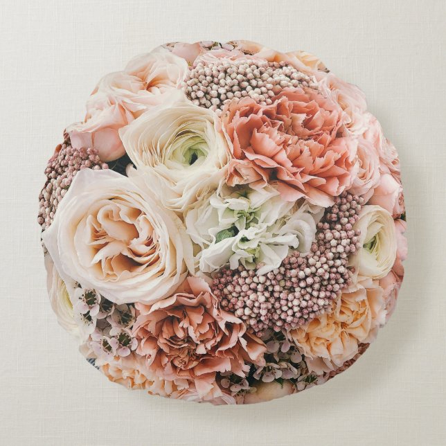 Aangepast geborsteld polyester Ronde Sierkussen (1 Rond Kussen (Voorkant)