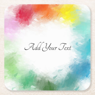 Aangepast gecalligrafeerd Manuscript Kleurrijke Mo Vierkante Kartonnen Onderzetter