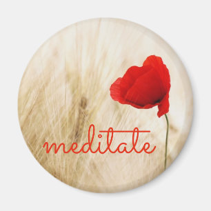 Aangepast geciteerde MEDITATE met papaverventilato Magneet