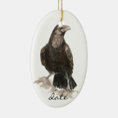 Aangepast gedateerd ras, Waterverf van vogels Keramisch Ornament (Rechts)