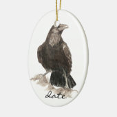 Aangepast gedateerd ras, Waterverf van vogels Keramisch Ornament (Links)