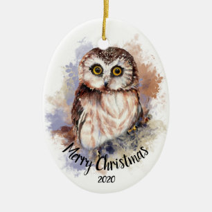 Aangepast gedateerd statief voor vogelgriep kerst keramisch ornament
