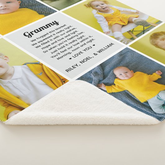 Aangepast gedicht voor oma Nana van kleinkinderen Sherpa Deken (3/4)