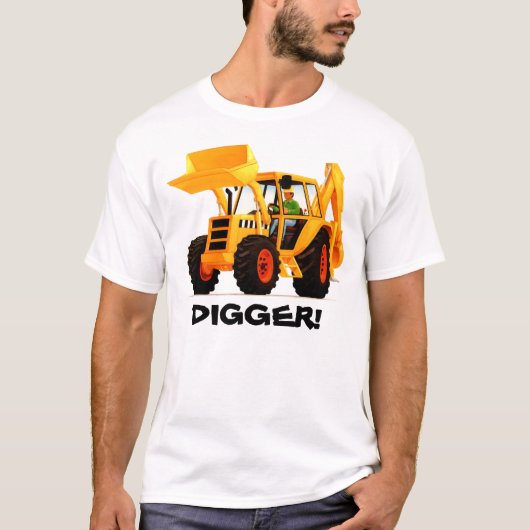 Aangepast geel bouwmateriaal t-shirt (Voorkant)