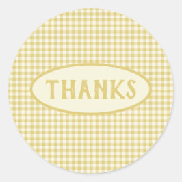 Aangepast  Geel Checkerboard Patroon Ronde Sticker