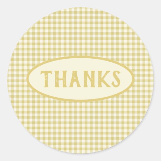 Aangepast Geel Checkerboard Patroon Ronde Sticker (Voorkant)