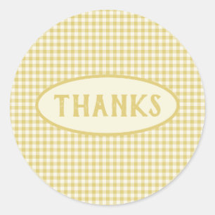 Aangepast  Geel Checkerboard Patroon Ronde Sticker
