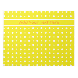 Aangepast geel Notitieblok of jotter, witte poolpu