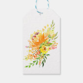 Aangepast Geel Waterverf Bloemig Bruidsfeest Cadeaulabel (Achterkant)