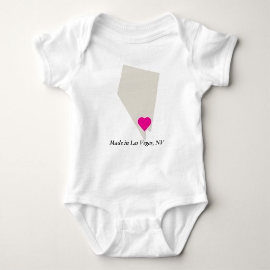 Aangepast gemaakt in Nevada State Love Baby T-shir Romper (Voorkant)