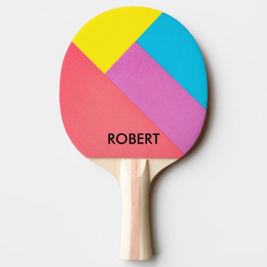 Aangepast gemerkt Abstract geometrisch kleurenpatr Tafeltennisbatje (Achterkant)