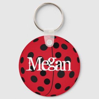 Aangepast genoemd Megan Ladybug Keyring Sleutelhanger