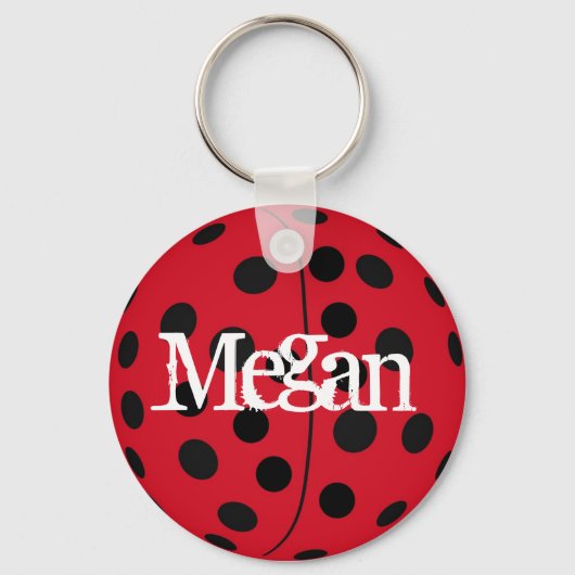 Aangepast genoemd Megan Ladybug Keyring Sleutelhanger (Voorkant)