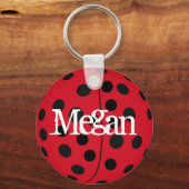 Aangepast genoemd Megan Ladybug Keyring Sleutelhanger (Voorkant)