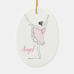 Aangepast gepersonaliseerd meisje Ballerina Dance  Keramisch Ornament