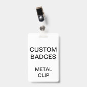 Aangepast, gepersonaliseerd METAAL CLIP BADGE (Voorzijde met clip)