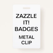 Aangepast, gepersonaliseerd METAAL CLIP BADGE (Voorkant)