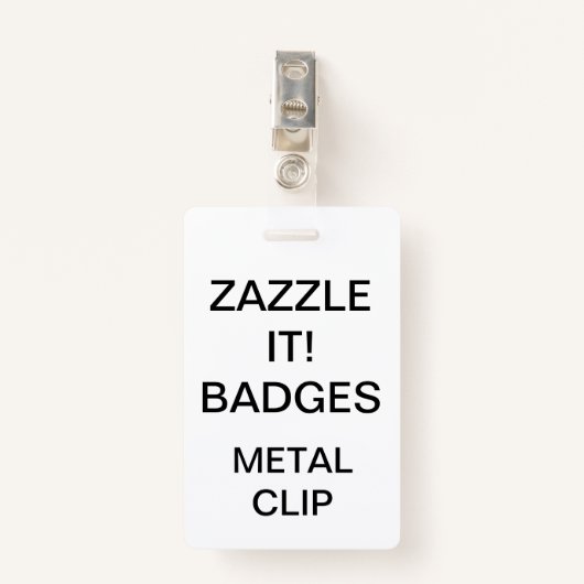 Aangepast, gepersonaliseerd METAAL CLIP BADGE (Voorkant met clip)