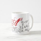 Aangepast , gepersonaliseerd ontwerp, monogrammen koffiemok (Voorkant rechts)