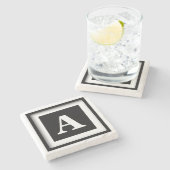 Aangepast geprogrammeerd monogram marmer Onderzett Stenen Onderzetter (Zijkant)