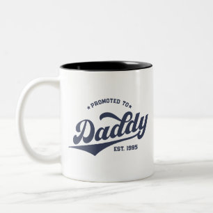 Aangepast gepromoveerd tot Daddy New Dad Vaderdag Tweekleurige Koffiemok