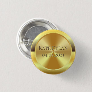 Aangepast gesimuleerd goud ronde button 3,2 cm
